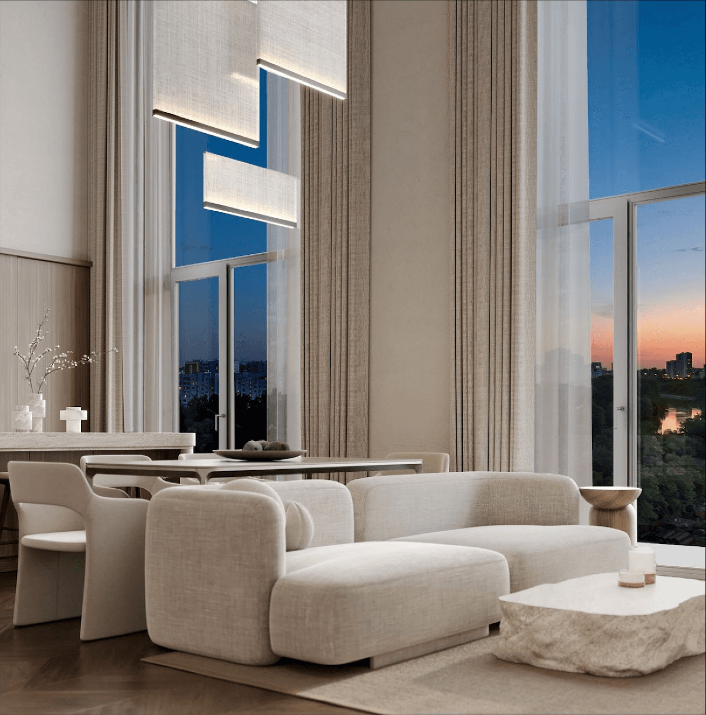 Двухсветная гостиная Sydney Prime — потолки до 7,9 м, панорамные окна